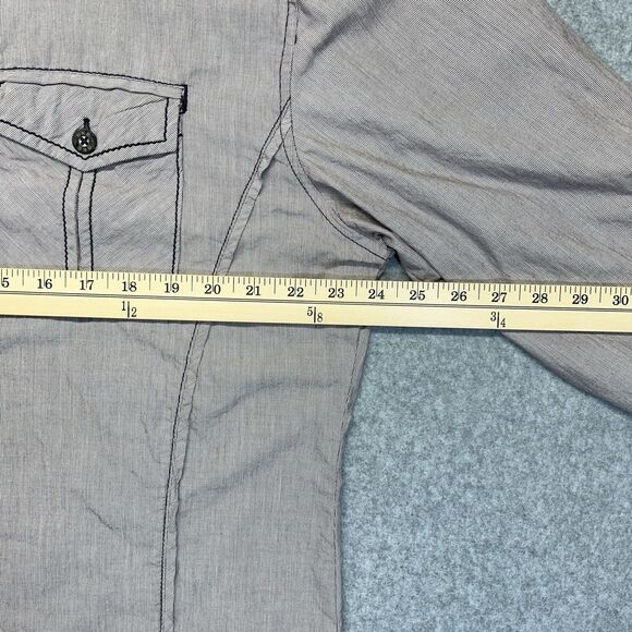 BKE Button-Up Shirt Men’s XL Gray Pocket Western Workwear Y2K Style 11317NM - Picture 12 of 14